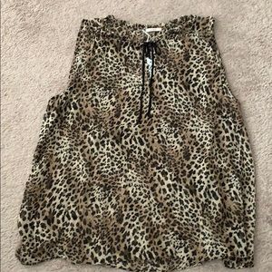 Leopard sheer top